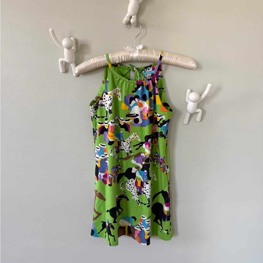 J. MCLAUGHLIN green equestrian horse race tank - XL